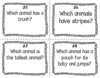 ESL Zoo Animal Task Cards by Made for ESL | Teachers Pay Teachers