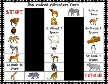 ESL Zoo Animal Vocabulary Board Game by Made for ESL | TPT