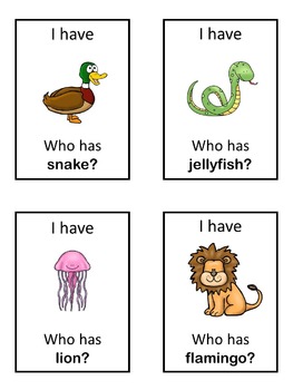 ESL animals I have ... Who has ...? game by little helper | TPT