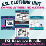 ESL clothing fashion bundle lessons activities games speak