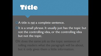 what is the difference between topic sentence and title