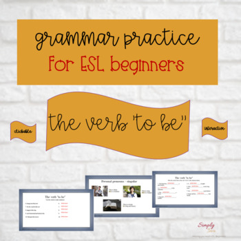 Preview of ESL grammar practice - the verb "to be"/ interactive ESL activities
