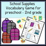 ESL memory game - school supplies vocabulary game for youn
