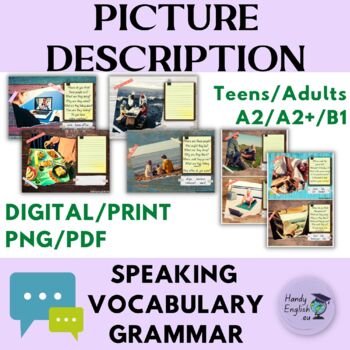 Preview of ESL picture description for speaking vocabulary and grammar revision