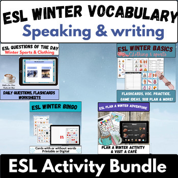 Preview of ESL winter vocabulary activities  bingo & more EAL sports clothing