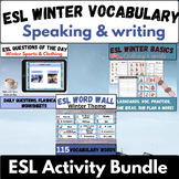 ESL winter vocabulary practice word wall flashcards & more