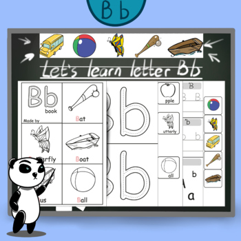 Preview of ESL worksheet. Letter B worksheets and flashcards. Trace, match, write and learn