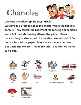 Preview of ESL1 SLIFE House on Mango Street - "Chanclas" vocab cards, imagery activity