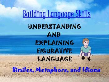 Preview of ESL/ELL BUILDING LANGUAGE ~ SIMILES, METAPHORS, IDIOM ELA TEST PREP ~ PROMETHEAN