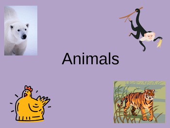 Preview of ESL/ELL English Animal Vocabulary Power Point ppt