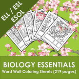 ESOL ELL ESL Biology Essentials Word Wall Coloring Bundles