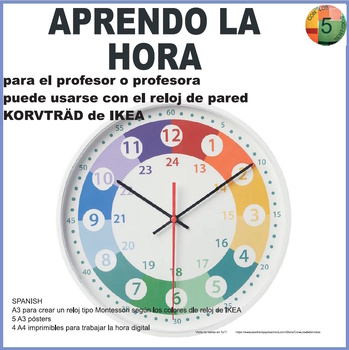 Preview of ESPAÑOL - Aprendo la hora - Teacher's Set Hands on activity & posters