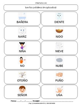 ESPAÑOL K-1: PALABRAS CON N-Ñ by Spelling Dojo | TPT