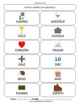 ESPAÑOL K-1: PALABRAS CON Z by Spelling Dojo | TPT
