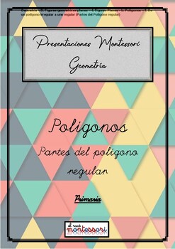 Preview of ESPAÑOL: Presentación Montessori Geometria - POLIGONO (Partes poligono regular)