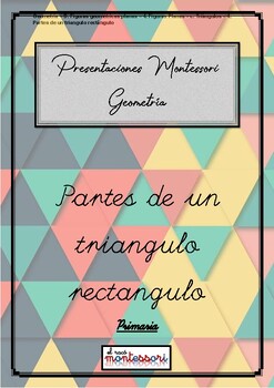 Preview of ESPAÑOL: Presentación Montessori Geometria - Partes triangulo rectangulo