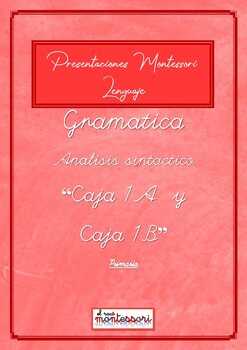 Preview of ESPAÑOL: Presentación Montessori Lenguaje - ANALISIS SINTACTICO (Caja 1A y 1B)