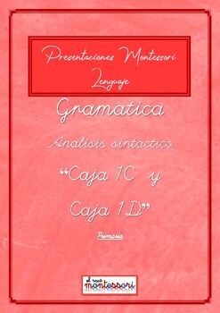 Preview of ESPAÑOL: Presentación Montessori Lenguaje - ANALISIS SINTACTICO (Caja 1C y 1D)