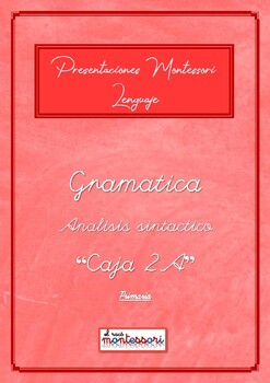 Preview of ESPAÑOL: Presentación Montessori Lenguaje - ANALISIS SINTACTICO (Caja 2A)