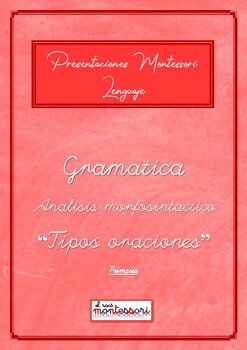 Preview of ESPAÑOL: Presentación Montessori Lenguaje - ANALISIS SINTACTICO(Tipos oraciones)