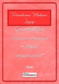 Preview of ESPAÑOL: Presentación Montessori Lenguaje - GRAMATICA (Modo Imperativo)