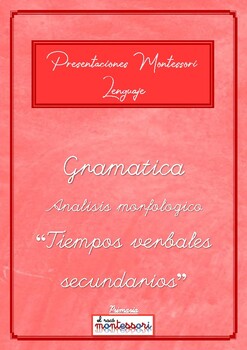 Preview of ESPAÑOL: Presentación Montessori Lenguaje - GRAMATICA (Tiempos secundarios)