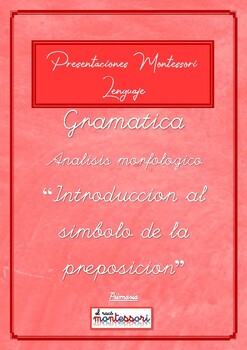 Preview of ESPAÑOL: Presentación Montessori Lenguaje - GRAMATICA (simbolo Preposicion)