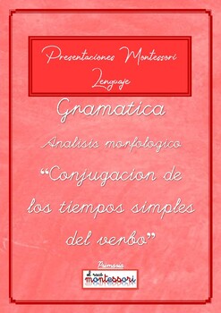 Preview of ESPAÑOL: Presentación Montessori Lenguaje - GRAMATICA (tiempos simples)