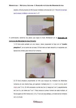 ESPAÑOL: Presentación Montessori Matemáticas (Buscando Multiplos)