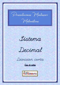 Preview of ESPAÑOL: Presentación Montessori Matemáticas (Division Corta)