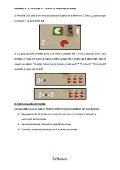 ESPAÑOL: Presentación Montessori Matemáticas-Fracciones Division I