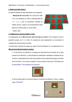 ESPAÑOL: Presentación Montessori Matemáticas-Fracciones Multiplicacion I