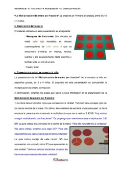 ESPAÑOL: Presentación Montessori Matemáticas-Fracciones Multiplicacion II