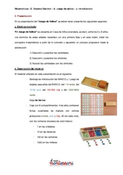 ESPAÑOL: Presentación Montessori Matemáticas (Juego de sellos) | TPT