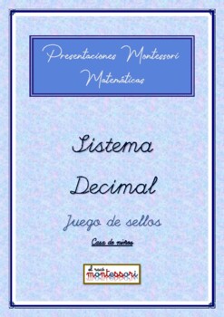 Preview of ESPAÑOL: Presentación Montessori Matemáticas (Juego de sellos - DIVISION corta)