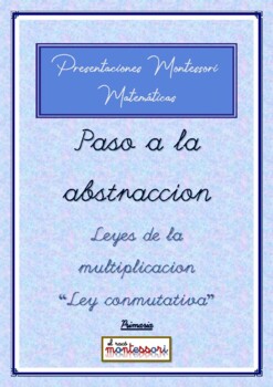 Preview of ESPAÑOL: Presentación Montessori Matemáticas (Ley Conmutativa multiplicacion)