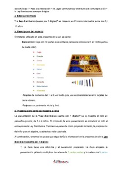 ESPAÑOL: Presentación Montessori Matemáticas (Ley Distributiva ...