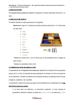 ESPAÑOL: Presentación Montessori Matemáticas (Ley Distributiva ...