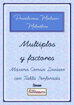 Preview of ESPAÑOL: Presentación Montessori Matemáticas-Multiples/Factores-MCD