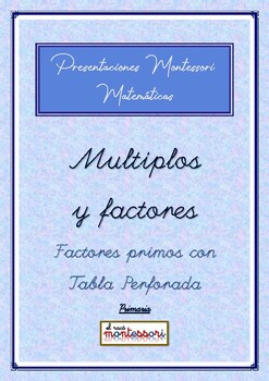 Preview of ESPAÑOL: Presentación Montessori Matemáticas-Multiples/Factores-Tabla perforada