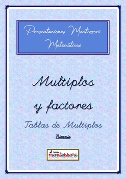 Preview of ESPAÑOL: Presentación Montessori Matemáticas-Multiples/Factores-Tablas Multiplos