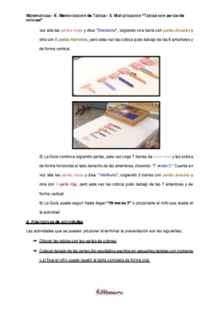 ESPAÑOL: Presentación Montessori Matemáticas (Multiplicacion - Tablas ...