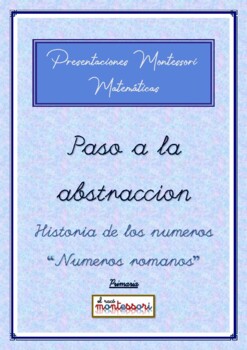 Preview of ESPAÑOL: Presentación Montessori Matemáticas (Numeros romanos)