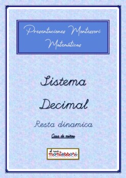 Preview of ESPAÑOL: Presentación Montessori Matemáticas (Resta Dinamica)
