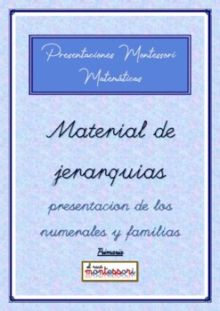 Preview of ESPAÑOL: Presentación Montessori Matemáticas (material jerarquico - familias)