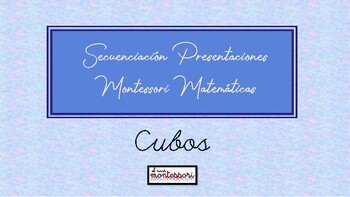 Preview of ESPAÑOL: Secuenciación Presentaciones Montessori Matemáticas - Cubos