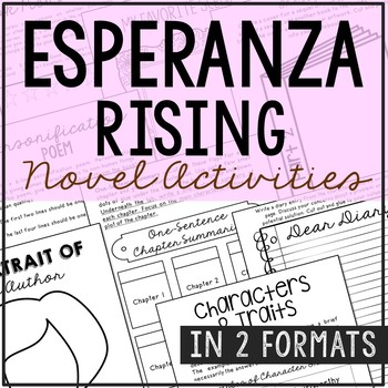 Preview of ESPERANZA RISING Novel Study Unit Activities | Book Report Project