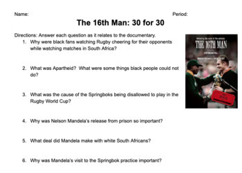 Preview of ESPN 30 for 30 Documentary: The 16th Man Video questions and answer key