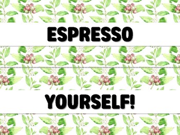 Preview of ESPRESSO YOURSELF! Coffee Bulletin Board Decor Kit