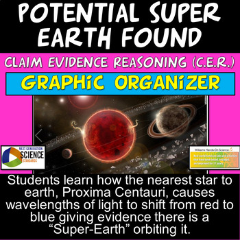 Preview of ESS1.A PS4.B NGSS Claim Evidence Reasoning Super Earth Found Astronomy & Waves